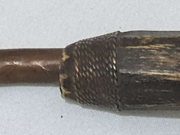 African Luba Gourd copper smoking pipe Congo DRC
