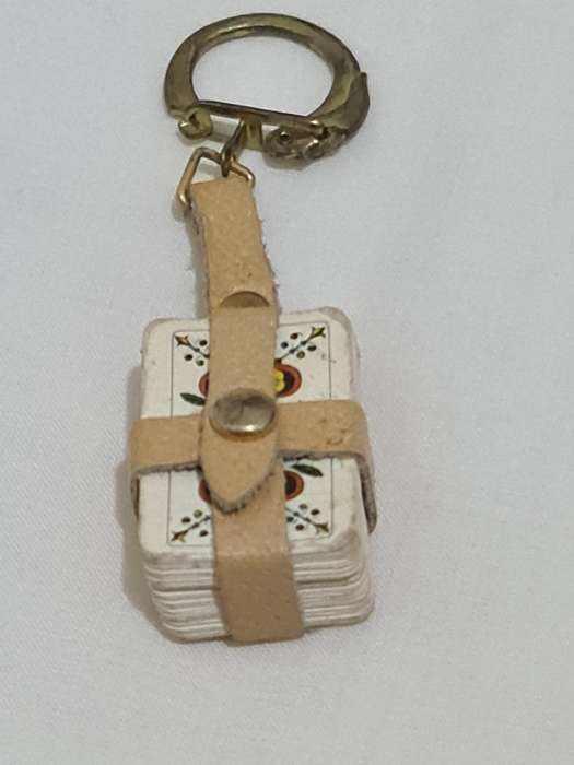 Miniature playing cards key ring