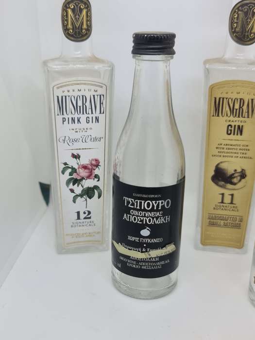 X5 Empty Miniature Gin Bottles