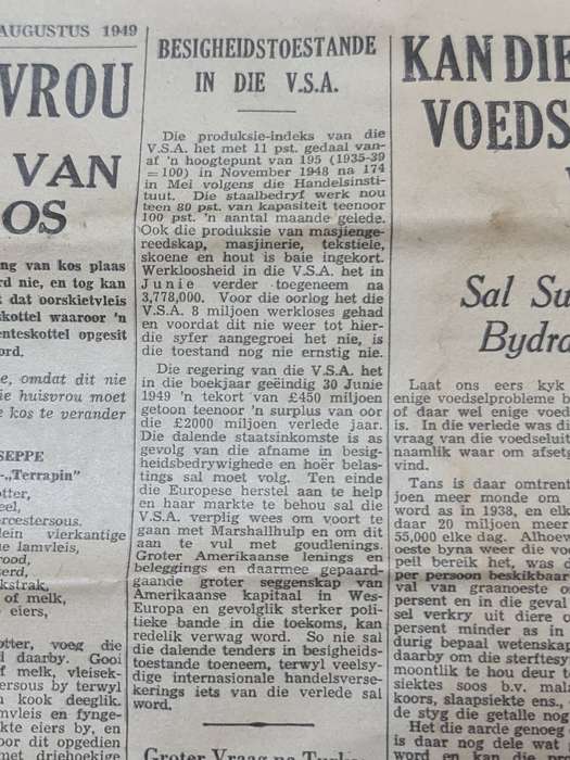 Merino, Bloemfontein August 1949 News Paper
