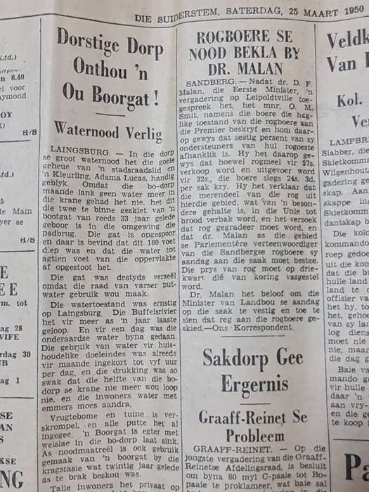 Die Suiderstem. Kaapstad, Saturday 25 Maart 1950 News Paper