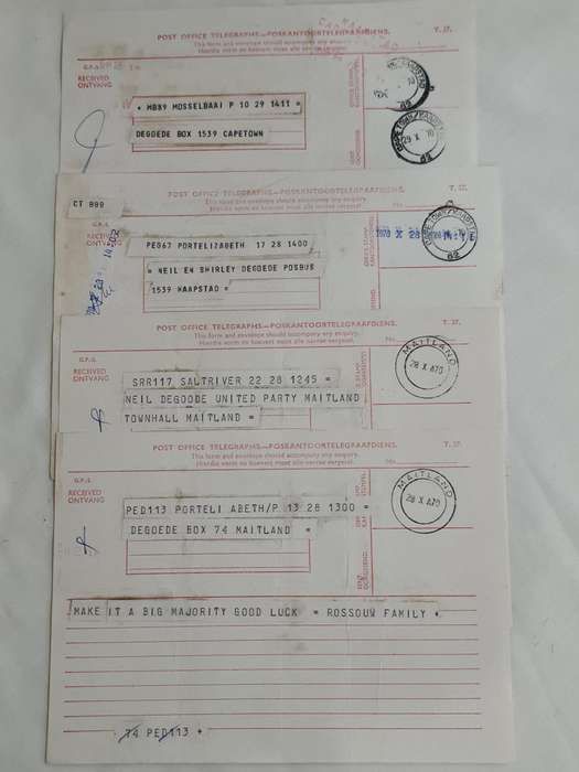 x16. Circa 1970 Telegrams. Congratulations on your winning