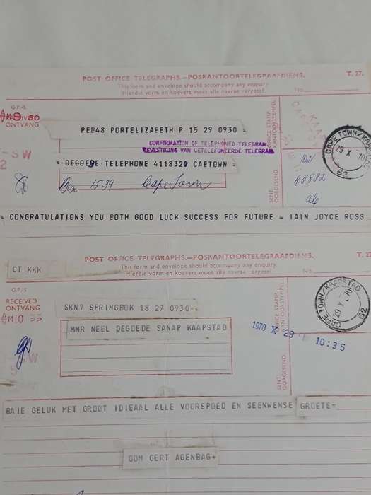 x16. Circa 1970 Telegrams. Congratulations on your winning