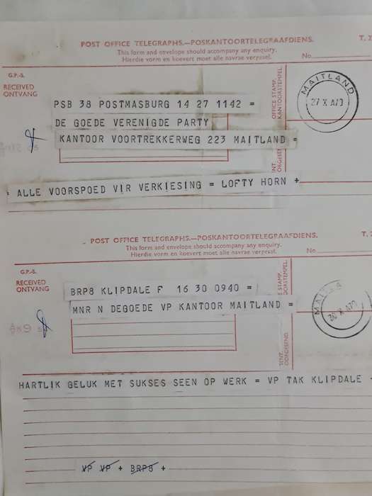 x16. Circa 1970 Telegrams. Congratulations on your winning