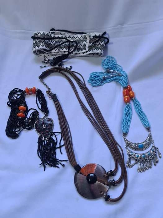 African beaded style necklace and belt