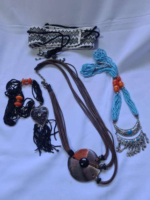 African beaded style necklace and belt