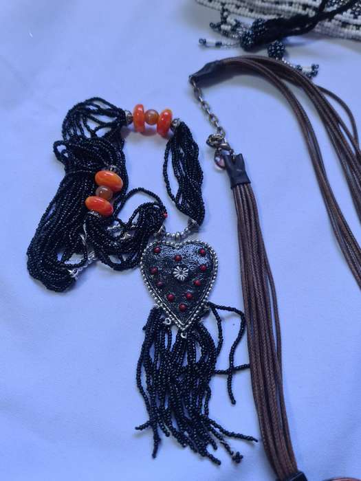 African beaded style necklace and belt