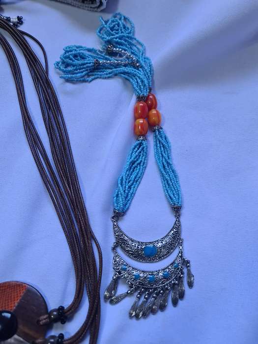 African beaded style necklace and belt