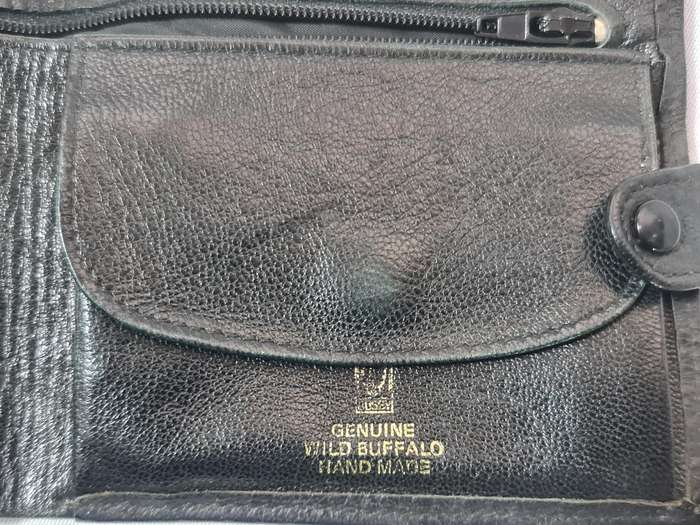 Genuine Wild Buffalo leather purse, hand made.
