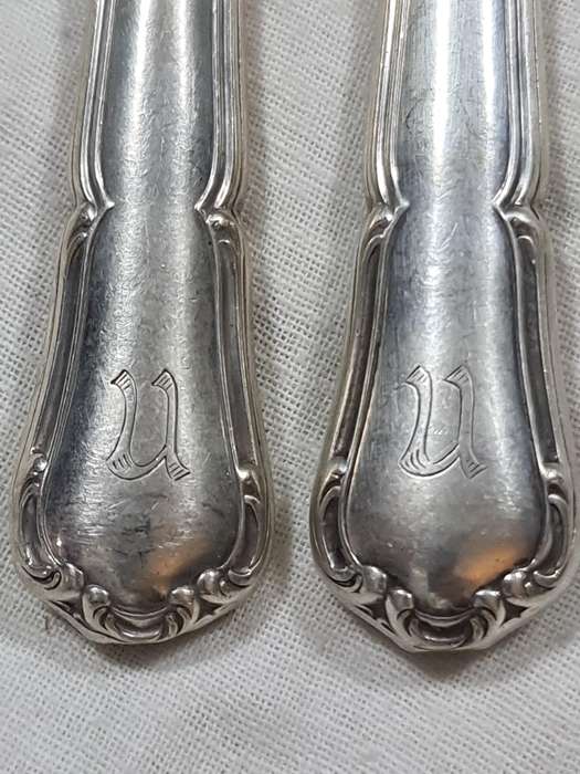 Two J.A. Henkles (WMF) knifes. Handles monogramed