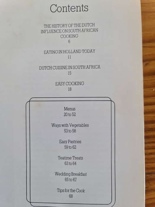 Book: Easy Cooking, The Dutch influence on South African cooking. Recipe book.