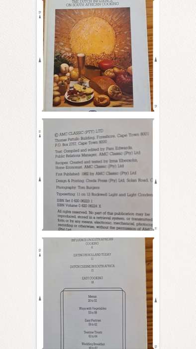 Book: Easy Cooking, The Dutch influence on South African cooking. Recipe book.