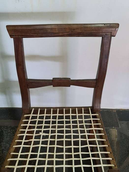 Early 19th Century riempies child feeding bow chair