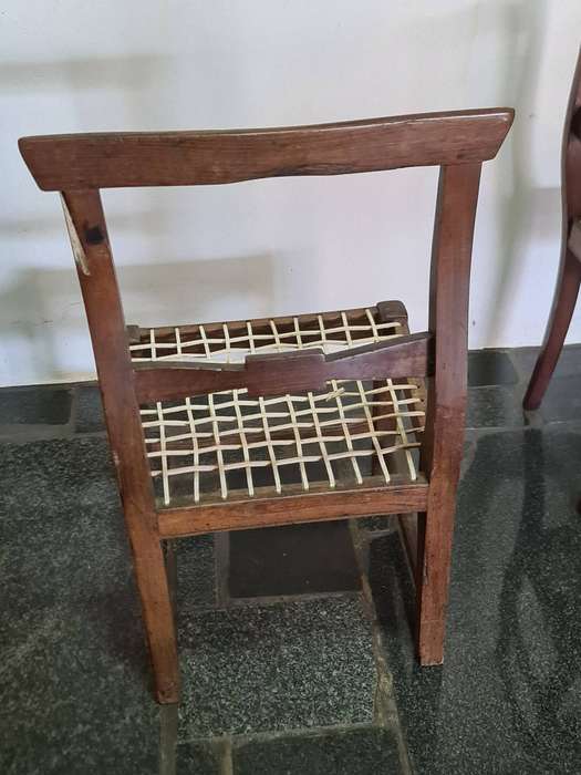 Early 19th Century riempies child feeding bow chair