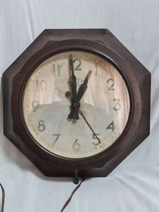 Bakelite Smiths Sectric Electric Wall Clock Octagonal 30s 40s ART DECO