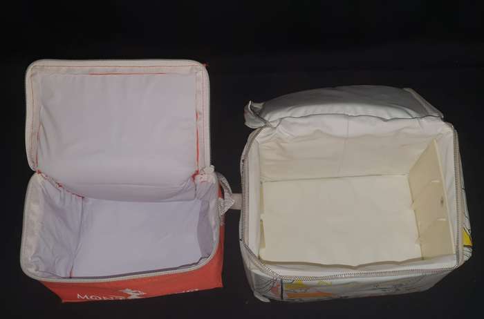 Two vintage six pack cooler bags