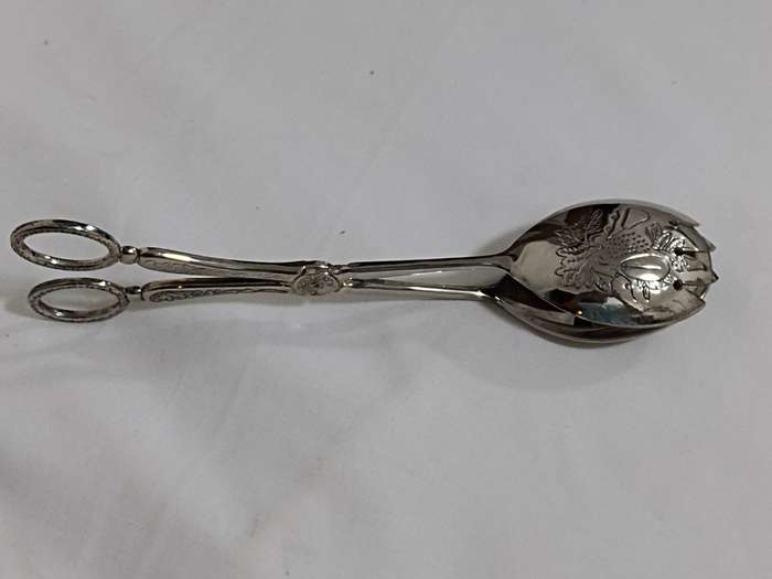 Silver plated salad tongs