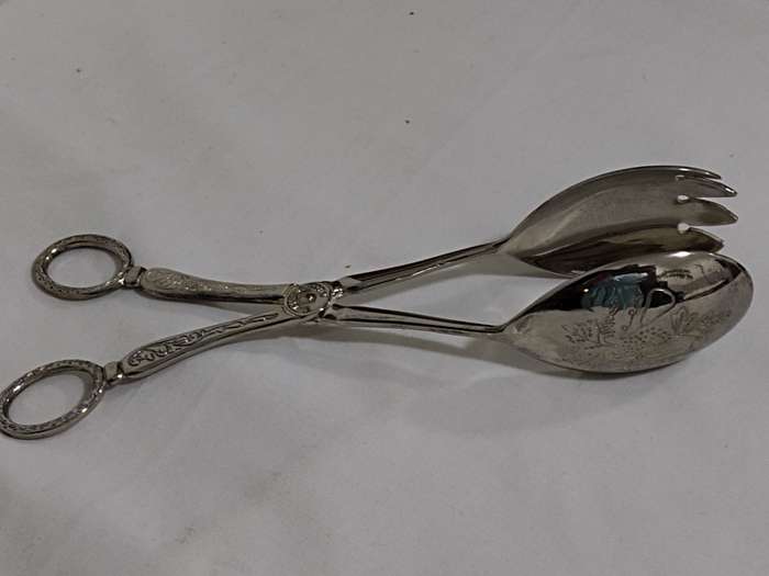 Silver plated salad tongs