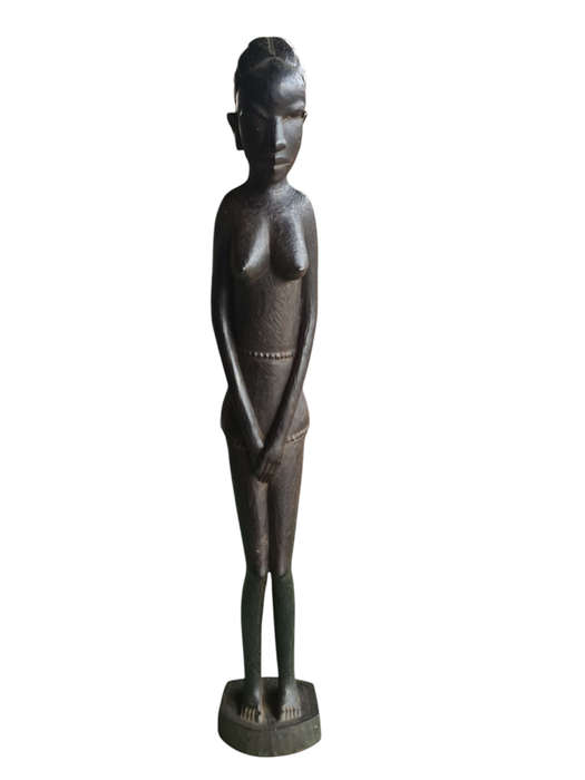 Vintage African Women Fertility Hand Crafted Wooden Art Sculpture Statue