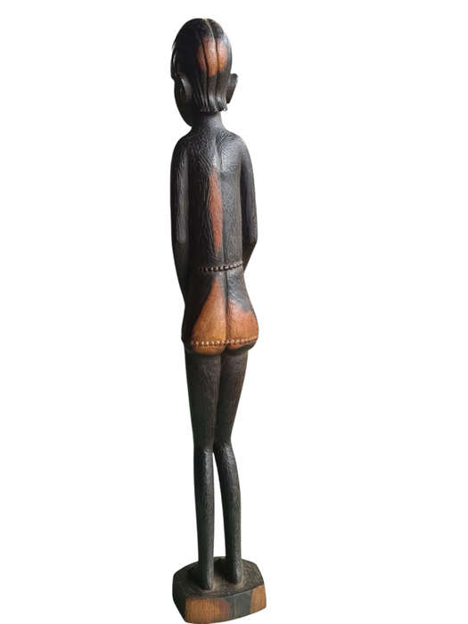 Vintage African Women Fertility Hand Crafted Wooden Art Sculpture Statue