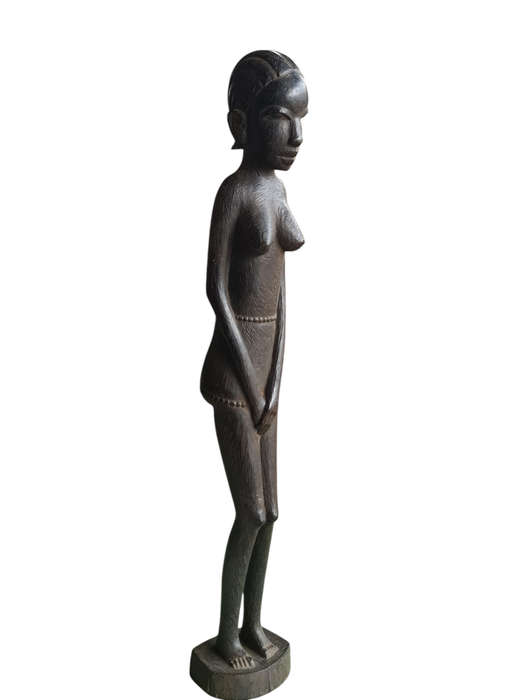 Vintage African Women Fertility Hand Crafted Wooden Art Sculpture Statue