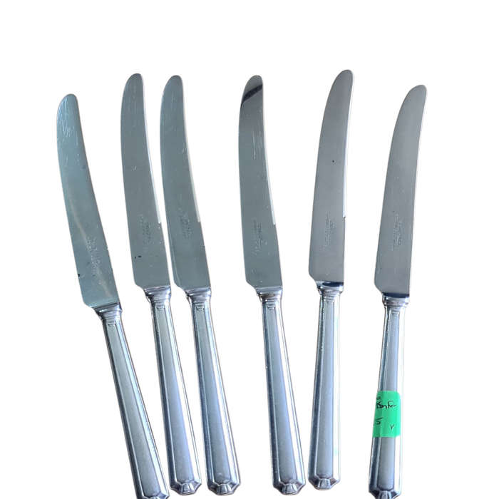 KNIFE: Set x6 Stainless steel and silver plated  handles knifes