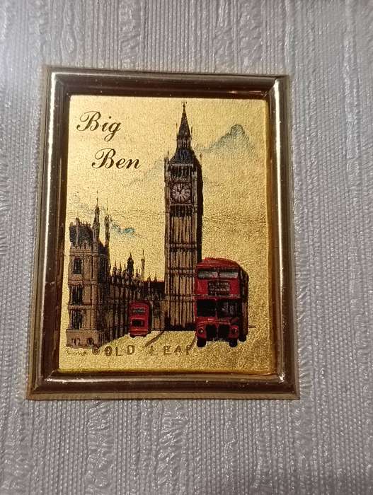 TWO MINIATURE ART WORKS ON GOLD LEAF