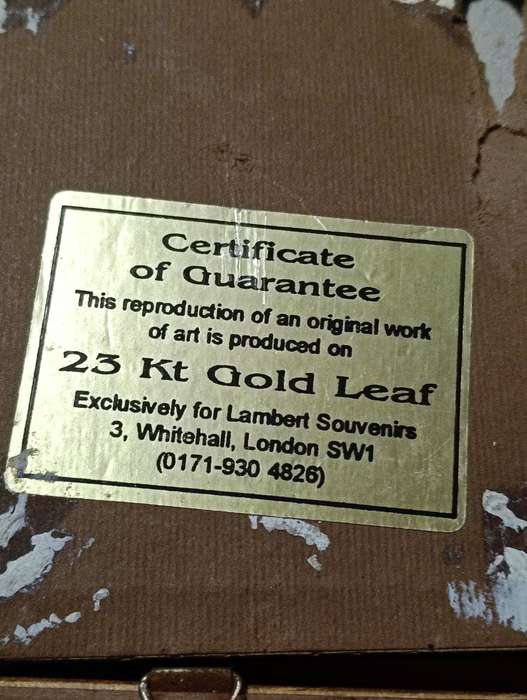 TWO MINIATURE ART WORKS ON GOLD LEAF