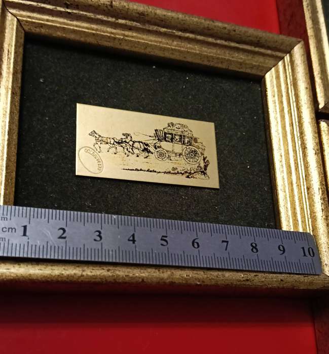 THREE MINIATURES ART WORKS ON GOLD PLATED