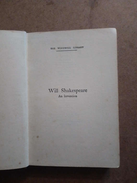 Will Shakespeare - An Invention in four Acts - October 1935