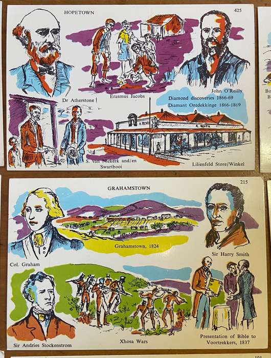 POSTCARDS POST CARDS x 10 SOUTH AFRICAN HISTORICAL EVENTS / PLACES - KIMBERLEY PMB CAPE TOWN DURBAN