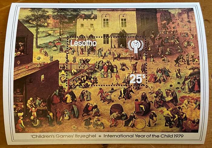 LESOTHO - 9 x Miniature Sheets - UM WEDGWOOD MICKET MOUSE BREUGHEL SCOUT WASHINGTON WORLD CUP SPORT