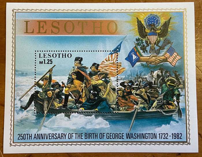 LESOTHO - 9 x Miniature Sheets - UM WEDGWOOD MICKET MOUSE BREUGHEL SCOUT WASHINGTON WORLD CUP SPORT