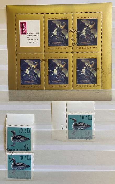 POLAND FAMOUS PAINTERS ARTISTS 1967 ABRAHAM HONDIUS SG1790 "DOG FIGHTING HERON"  USED CTO
