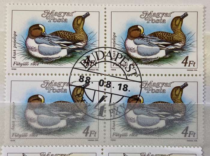 BIRDS - SELECTION of Blocks, pairs, singles CTO - HUNGARY - DUCKS STORKS CRANES