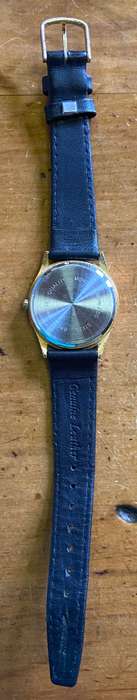 TIME WRIST WATCH - MENS Wristwatch - GENUINE LEATHER STRAP - STAINLESS STEEL BACK - QUALITY MOVEMENT