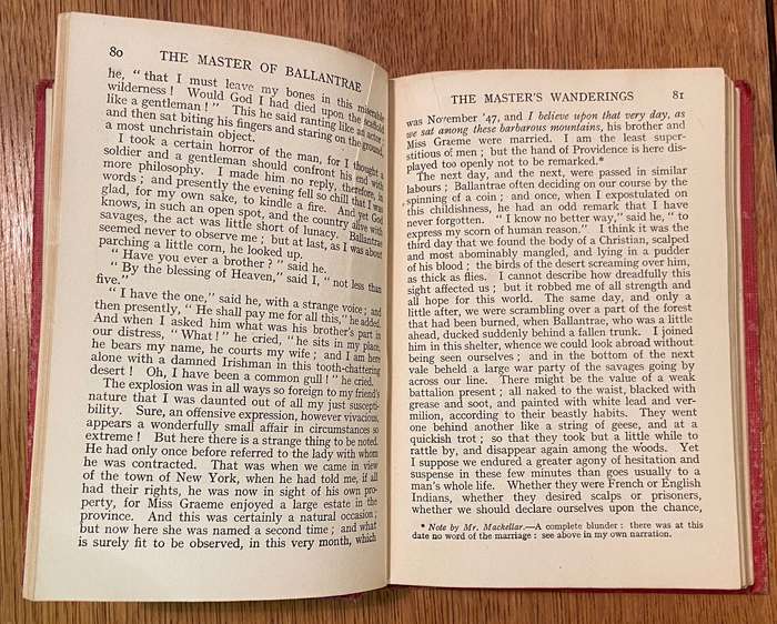 THE MASTER OF BALLANTRAE - A WINTER'S TALE by ROBERT LOUIS STEVENSON - T. NELSON & SONS