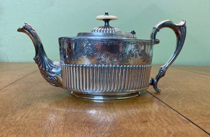 Silver Plated Victorian Teapot Large