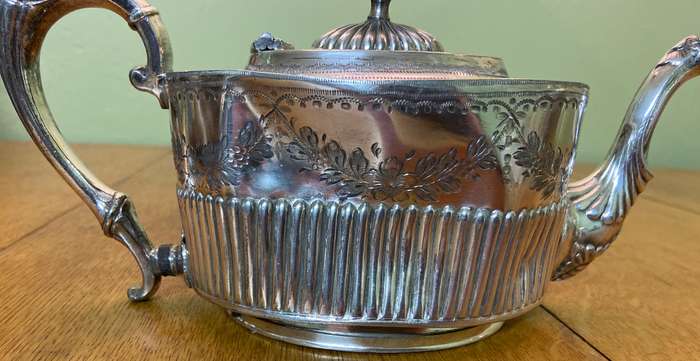 Silver Plated Victorian Teapot Large