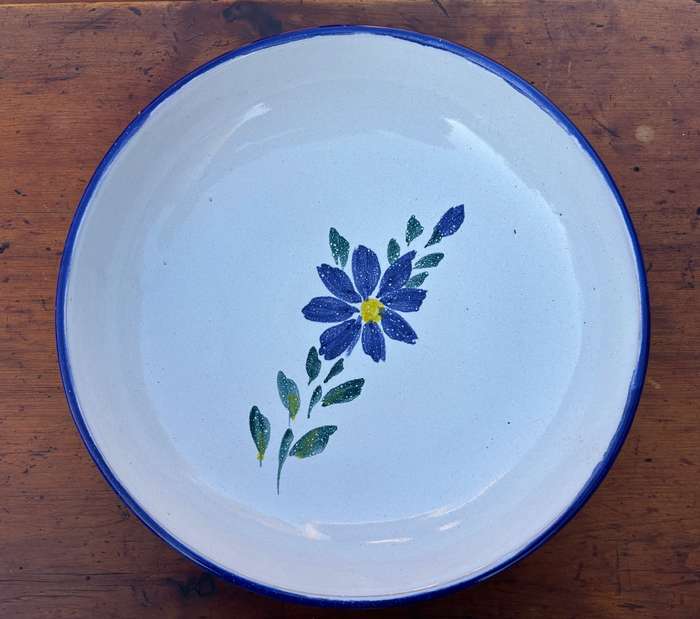 Large Round Floral Footed BOWL - As New