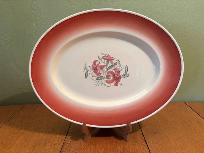 XLARGE OVAL PLATTER  SUSIE COOPER PATTERN TIGER LILY CROWN WORKS BURSLEM ENGLAND!!! FLORAL ELEGANT!!