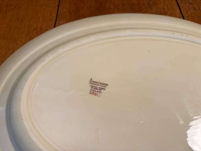 XLARGE OVAL PLATTER  SUSIE COOPER PATTERN TIGER LILY CROWN WORKS BURSLEM ENGLAND!!! FLORAL ELEGANT!!