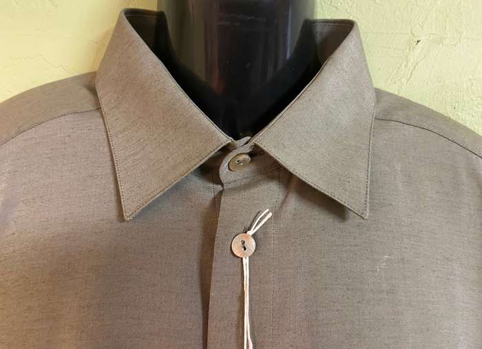 SHIRT - GREY GREEN - SMART CASUAL - FORMAL - LONG SLEEVE ITALIAN DESIGNER - ITALY CRIVER BRAND NEW!