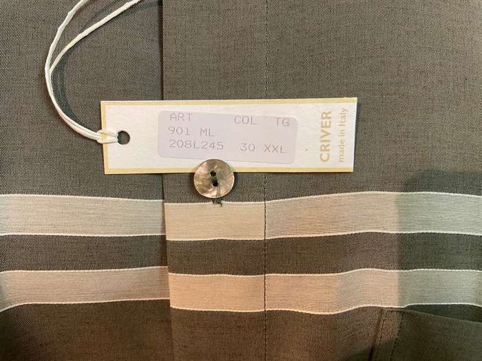 SHIRT - GREY GREEN - SMART CASUAL - FORMAL - LONG SLEEVE ITALIAN DESIGNER - ITALY CRIVER BRAND NEW!