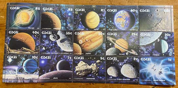 CISKEI - MINIATURE SHEET - 1991 2nd Definitive Issue - THE SOLAR SYSTEM -  UM - SACC 207.
