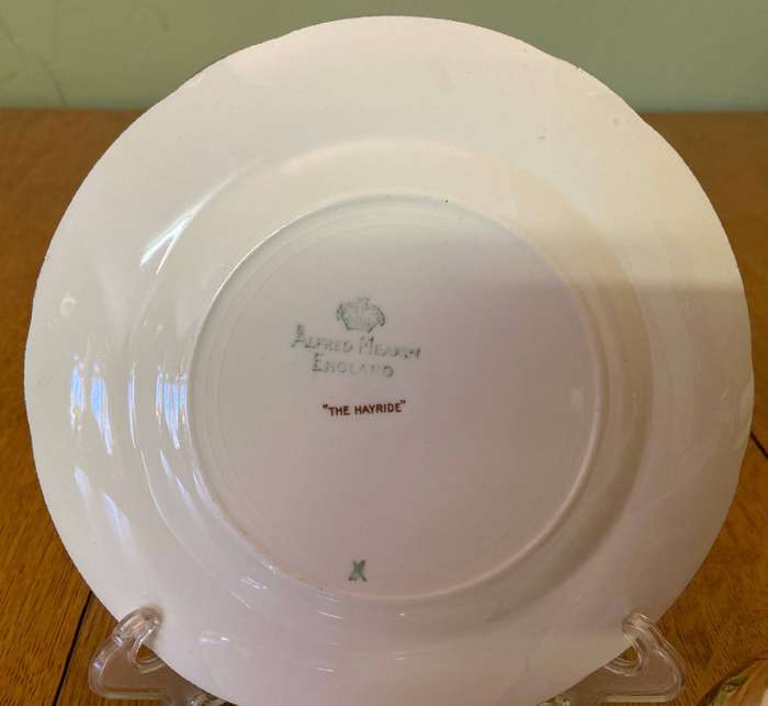 ALFRED MEAKIN TEA SET - 6 x TRIO`s, CREAMER, SUGAR, TEAPOT, CAKE PLATE - "The Hayride" - STUNNING!!!