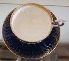 1908 ANTIQUE MINTONS Tea Cup & Saucer with Sterling Silver Holder & Handle - RARE!