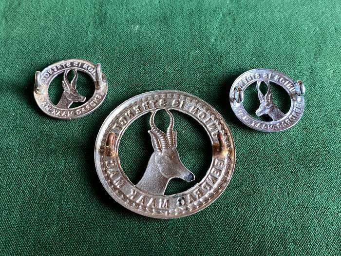 SA ARMY GENERAL SERVICE CHROME CAP AND COLLARS-WORN 1980'S-LUGS COMPLETE
