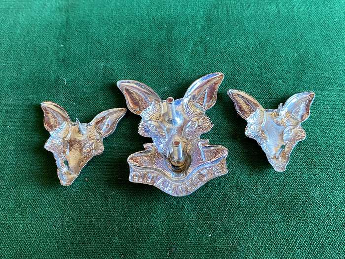 INTELLIGENCE CORPS CHROME CAP AND COLLARS-LUGS + PINS INTACT