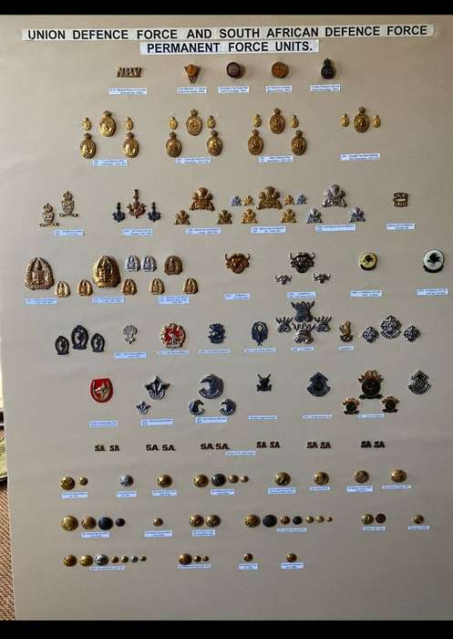 SA ENGINEER CORPS CAP,COLLAR AND MESS DRESS COLLARS-WORN WW2-ALL LUGS + PINS INTACT